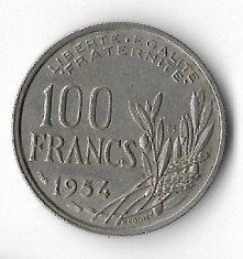 Moneda 100 francs 1954 B - Franta foto