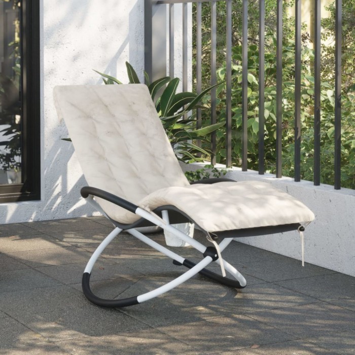 vidaXL Pernă șezlong, crem, 160x50x10 cm, piele &icirc;ntoarsă artificială 366543