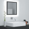 vidaXL Oglindă de baie cu LED, gri, 40x8,5x37 cm, acril