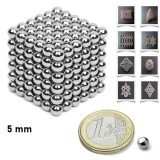 Bile magnetice Neocube 216, de &Oslash;5 mm, nichel, 216 piese