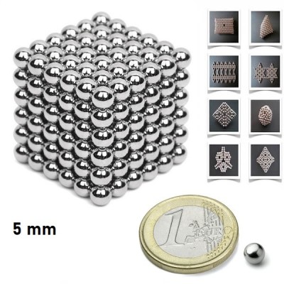 Bile magnetice Neocube 216, de &amp;Oslash;5 mm, nichel, 216 piese foto