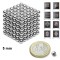 Bile magnetice Neocube 216, de &Oslash;5 mm, nichel, 216 piese