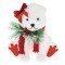 Figurina Crăciun, Urs Polar, Spumă Decorativă, Alb, Fundiță și Fular Roșu, 20x21cm