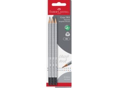 Creion grafit HB cu guma grip 2001 Faber-Castell 3 buc/blister