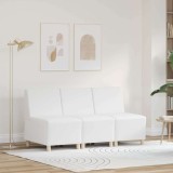 VidaXL Unitate Sofa Modulară Fără Brațe 3 pcs Alb 55 x 74 x 82 cm