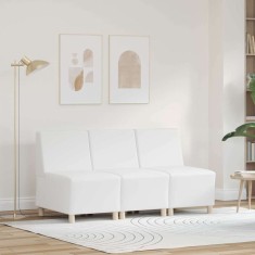 Unitate Sofa Modulară Fără Brațe 3 pcs Alb 55 x 74 x 82 cm