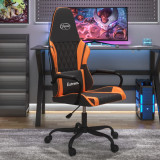 vidaXL Scaun de gaming de masaj, negru și portocaliu, piele ecologică 345539