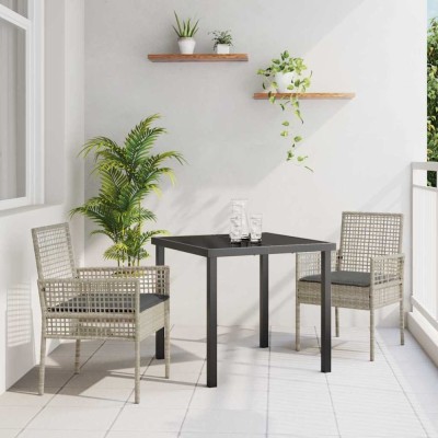 vidaXL Scaun pentru Grădină 2 pcs Gri deschis 53 x 60 x 85cm poliratan 42003450 foto