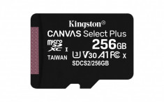 MicroSD Kingston, 256GB, Canvas Select Plus, Clasa 10 UHS-I Performance, foto