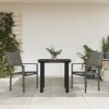 VidaXL Set mobilier de grădină, 3 piese, negru, textilenă și oțel 3200742