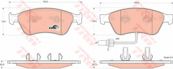 Set placute frana,frana disc VW PHAETON (3D) (2002 - 2016) TRW GDB1553