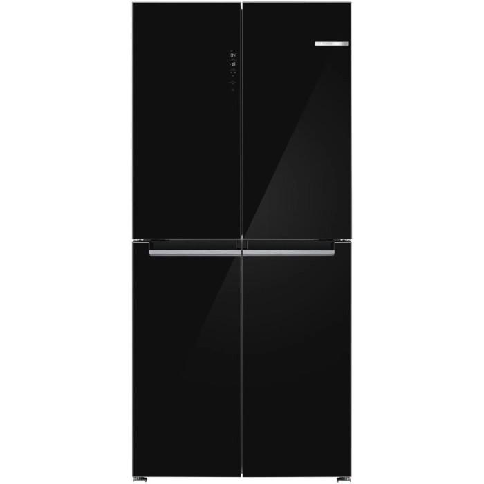 Side by side Bosch KMC85LBEA, 547 l, No Frost, Multi-Door, Clasa E, VitaFresh, MultiAirflow, SuperFreezing, H 189,5 cm, Sticla neagra