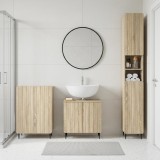 Cumpara ieftin Set de cabinet pentru baie cu 3 piese ZWOLLE Stejar Sonoma