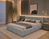 Pat Giovanni 160x200 Tapitat Catifea Gri Somiera Inclusa