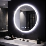 Oglinda LED Rotunda 60cm Giulia Senzor MotionGlow Marcello Sistem Dezaburire Ceas &amp; Termometru Dimabila ModernLight Concept