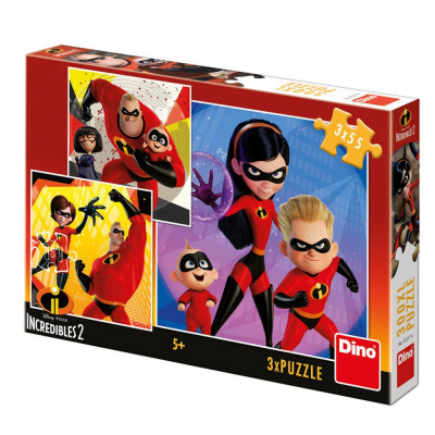Puzzle - Incredibilii 2 ( 3 x 55 piese) PlayLearn Toys foto