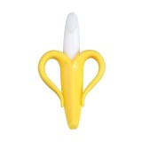 Jucarie dentitie bebelusi eMazing, banana, cu manere de prindere, material silicon non-toxic, fara miros, 10.5x5.9 cm, galben