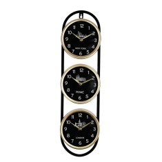 Ceas perete metal negru auriu 9,5 x 4 x 51 cm