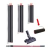 Set 3 gletiere profesionale, inox, 40, 60, 80 cm, adaptor, maner prelungitor 1.2-2.2 m, rola gletuit, Lanoliv GartenVIP DiyLine