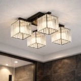 Lustra Georgiana, LC111/4BK, 4x E27, Negru, Metal