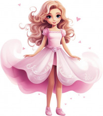 Sticker decorativ, Barbie, Roz, 67 cm, 8402ST-1 foto
