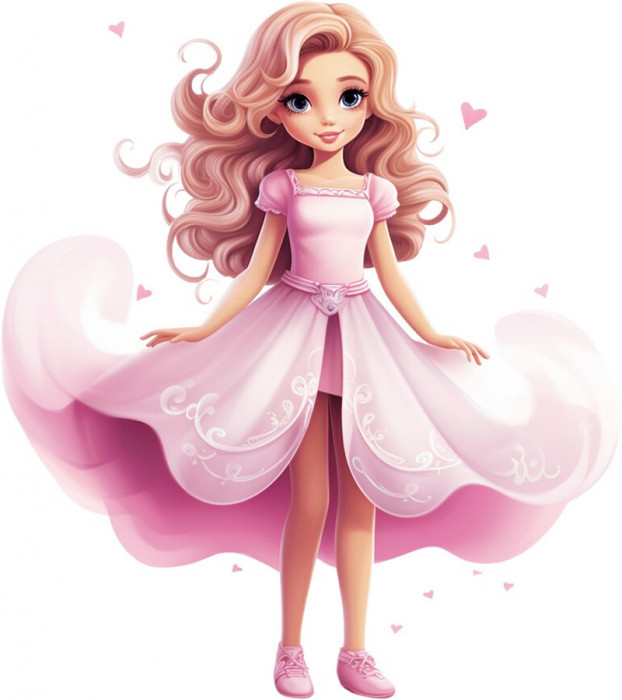 Sticker decorativ, Barbie, Roz, 67 cm, 8402ST-1