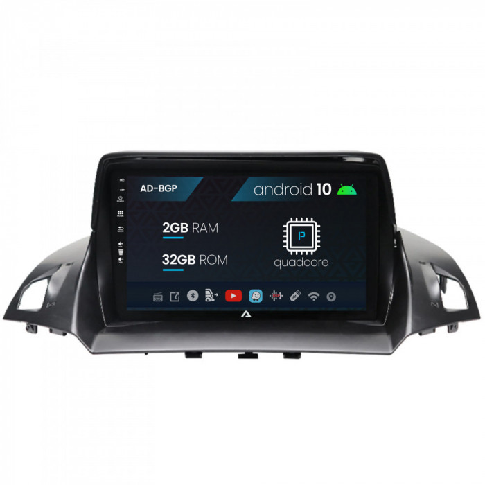 Navigatie Ford Kuga C-Max (2013-2018), Android 10, P-Quadcore 2GB RAM + 32GB ROM, 9 Inch - AD-BGP9002+AD-BGRKIT114