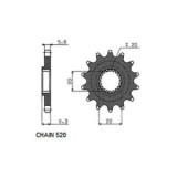 Pinion spate oțel, tip lanț: 525, număr dinți: 45 compatibil: SUZUKI GSF, GSX, SV 400/650 1987-2012