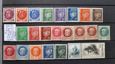 1941-1942-Franta-YT505-525-23 val -MNH foto