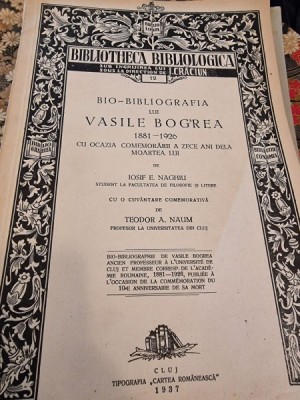 Iosif Naghiu - Bio-Bibliografia lui Vasile Bogrea 1881-1926 foto