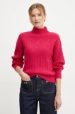 Morgan pulover din amestec de lana MFLAMAN femei, culoarea roz, cu turtleneck, MFLAMAN