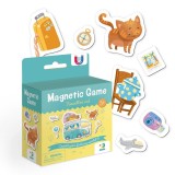 Set magnetic Pisicuta &icirc;n calatorie cu 20 piese pentru copii 3+