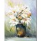 Tablou vaza cu azalee pictat manual, 40x30cm acril pe panza in relief efect 3D, Kenny Varniote