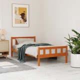 VidaXL Cadru pat fără saltea, maro ceruit, 75x190 cm, lemn masiv pin