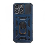 Husa de protectie flippy compatibila cu apple iphone 13 pro max defender model 4 cu suport,albastru