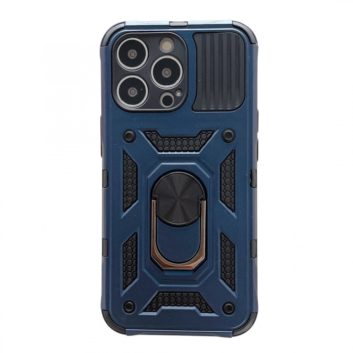 Husa de protectie flippy compatibila cu apple iphone 13 pro max defender model 4 cu suport,albastru