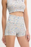 adidas Originals pantaloni scurți Liberty culoarea alb, cu imprimeu, high waist, JW5195