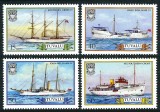 TUVALU 1987-Nave seria IV-Serie completa de 4 timbre MNH, Nestampilat