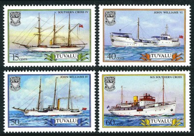 TUVALU 1987-Nave seria IV-Serie completa de 4 timbre MNH foto