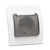 Priză Schuko cu capac 16A alb mat Jazz - ELBI