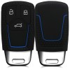 Husa Cheie Auto pentru Audi - 3 Butoane - Keyless Go, Silicon, Negru, 43623.17, Kwmobile
