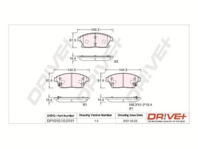 Dr!ve+ DP1010.10.0191 set placute frana,frana disc foto