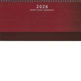 Agenda saptamanala tip planner 2026, 112 pagini, culoare bordo