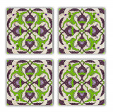 Set suporturi de pahare, Taylor, 366TYR1109, Piatra, 10 x 10 x 1 cm, 4 piese, Multicolor