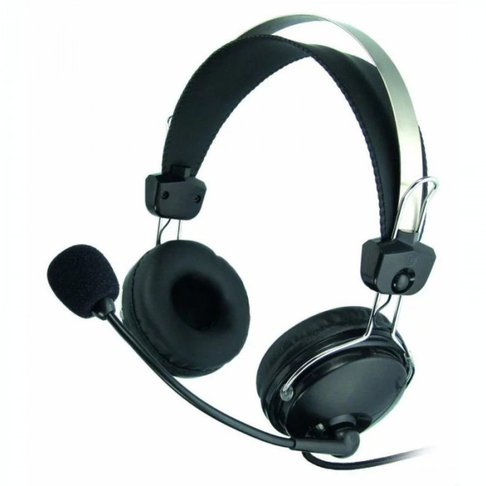 CASTI A4tech &amp;quot;ComfortFIt&amp;quot; cu fir standard utilizare multimedia microfon pe brat conectare prin Jack 3.5 mm x 2 negru &amp;quot;HS-7P&amp;quot; (incl