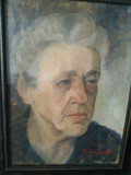 Portret de femeie, semnat T. Romanati, ulei pe carton 25x33 cm, Portrete, Realism