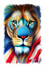 Sticker decorativ Leu American, Multicolor, 85 cm, 11686ST, Oem