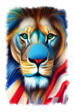 Cumpara ieftin Sticker decorativ Leu American, Multicolor, 85 cm, 11686ST, Oem