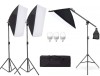Kit de 3 softboxuri cu macara ajustabila, 3 trepiezi reglabili 200 cm, 3 becuri LED 25W, geanta de transport inclusa, Dactylion