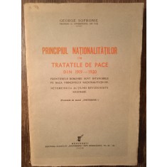 PRINCIPIUL NATIONALITATILOR IN TRATATELE DE PACE- GEORGE SOFRONIE